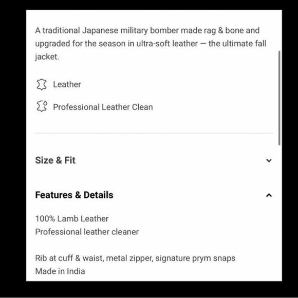 Rag & Bone Manston Leather Bomber Jacket. - Picture 14 of 14